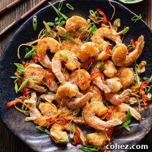 air fryer fried shrimp on a platter