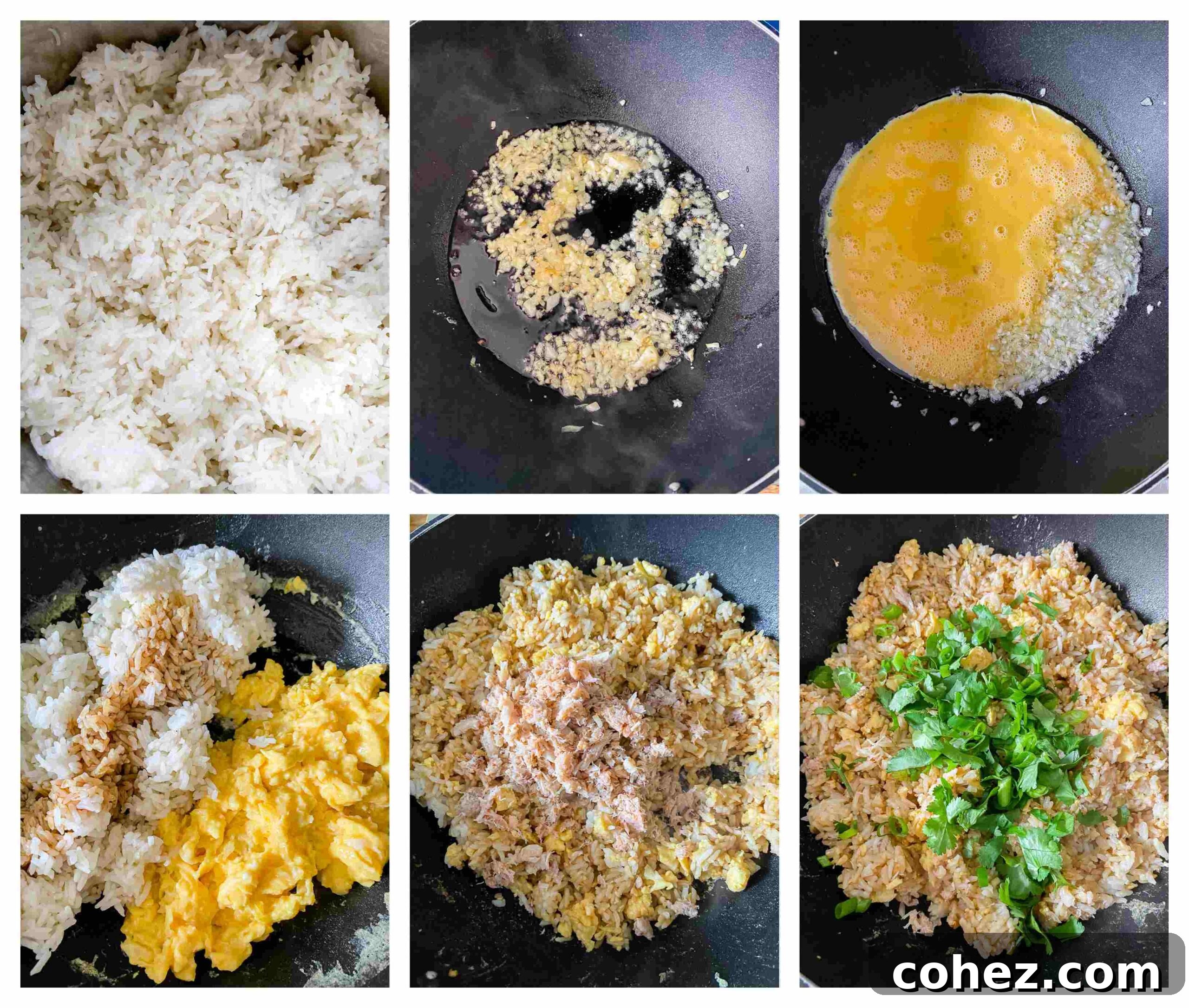 crab fried rice process images