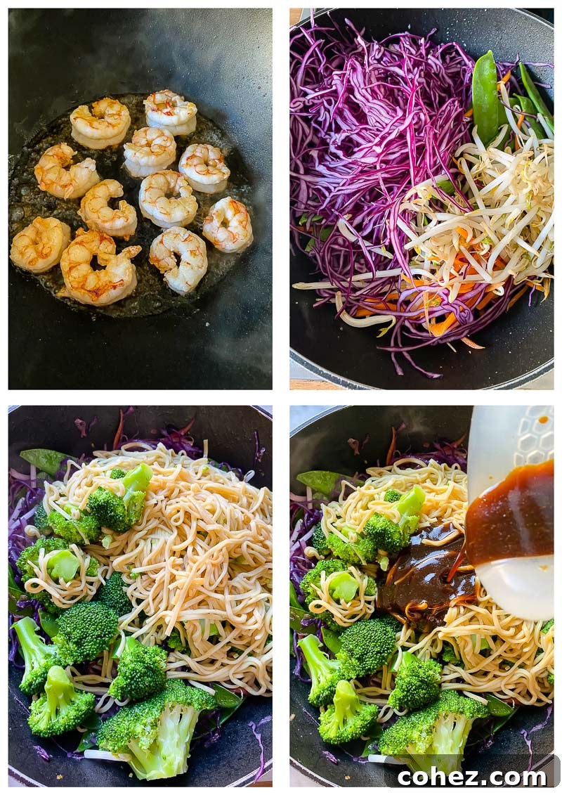 process images showing cooking and assembly of the dish