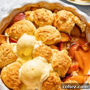 Golden Maple Peach Cobbler 6 peach cobbler in a round pan