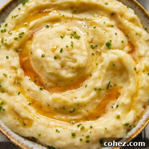 mashed celeriac and potatoes in a bowl