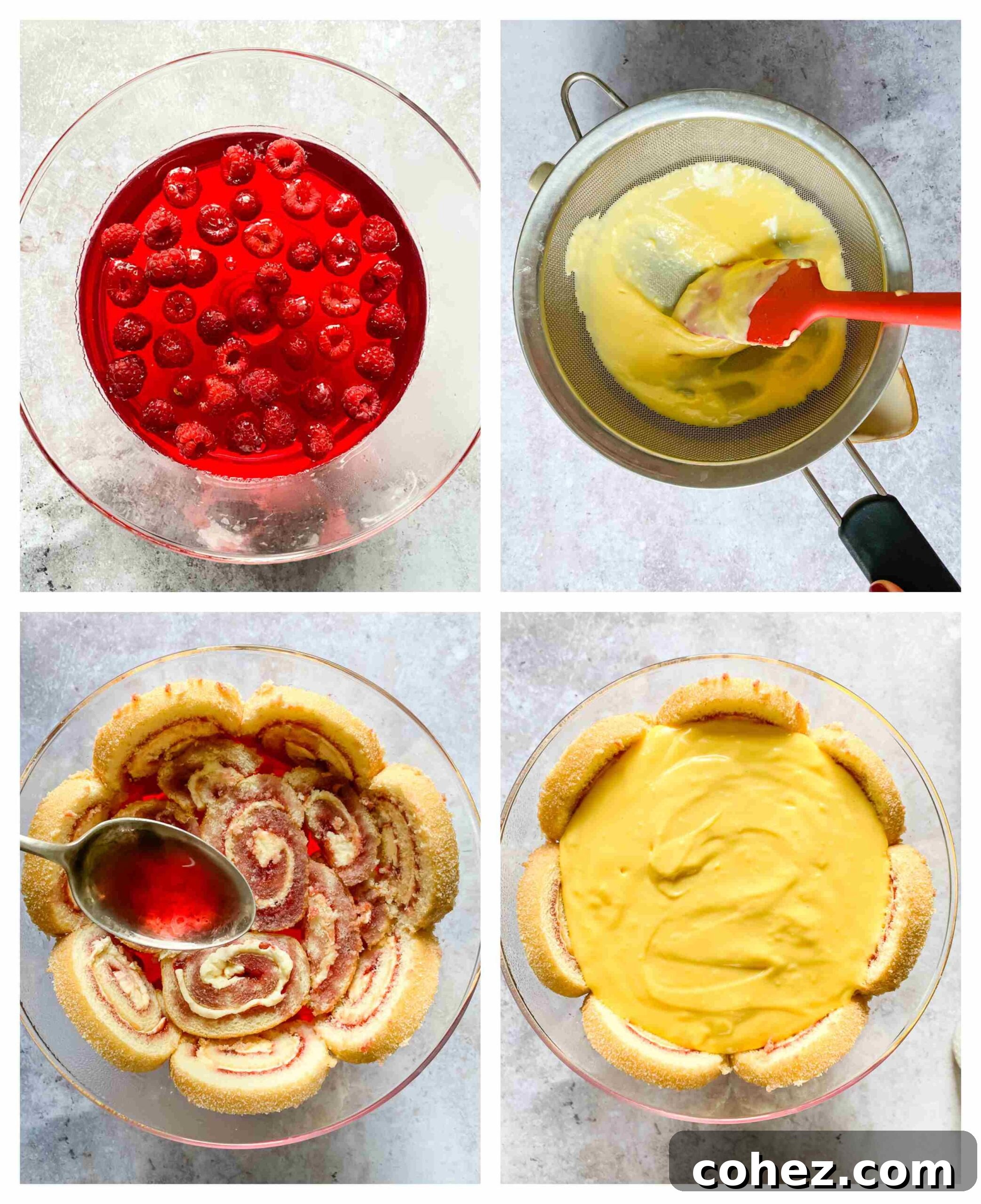 trifle recipe making stages