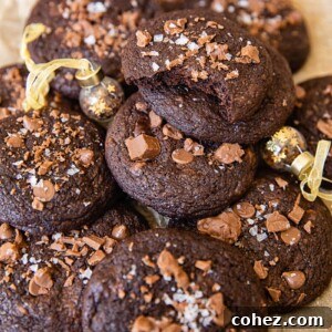 chocolate chip cookies piled on top of each other