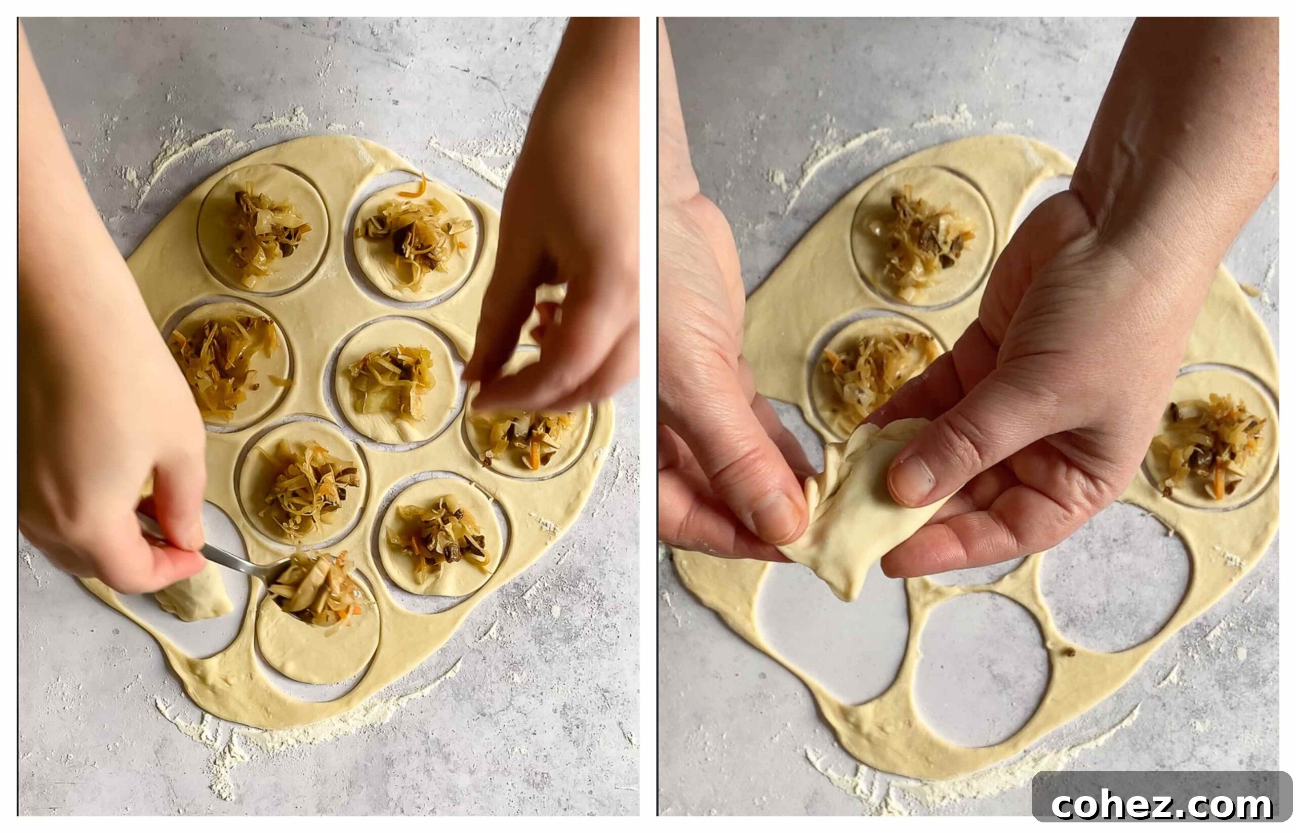 images showing vareniki making process