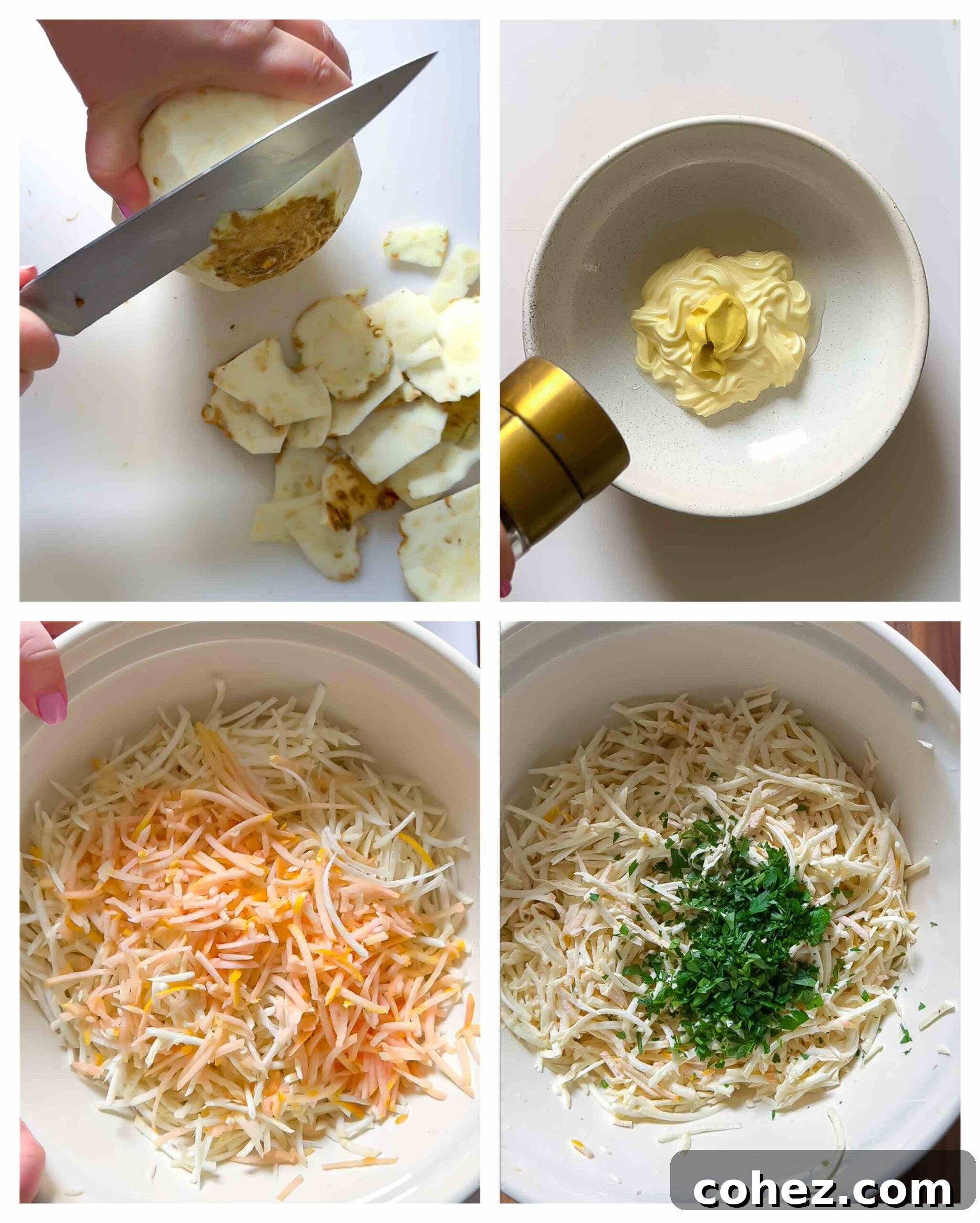 Tangy Celeriac Slaw 4 celeriac remoulade recipe process images