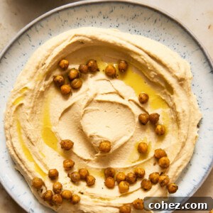 Homemade hummus with za'atar chickpeas