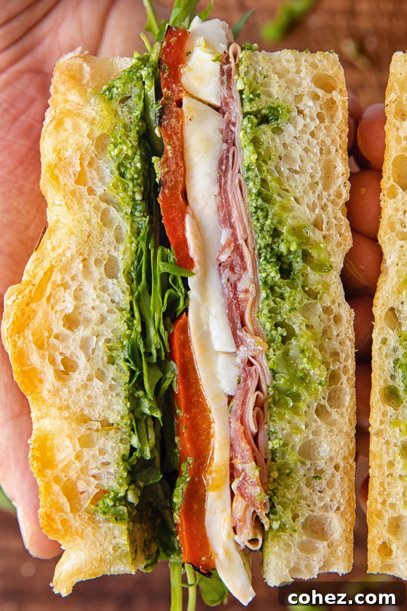 close up of a sandwich