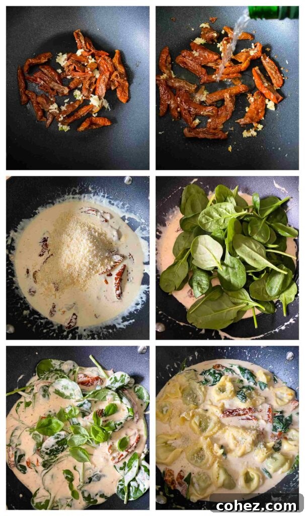 six process shots showing how the progression of using ingredients