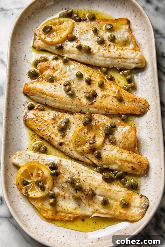 serving plate with four sea bass fillets