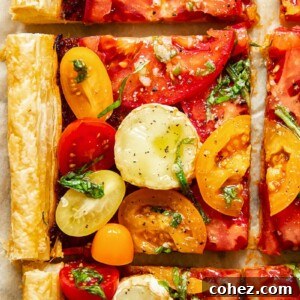 Summer Tomato and Goat Cheese Puff Pastry Tart 7 Cut pieces of the puff pastry tomato tart