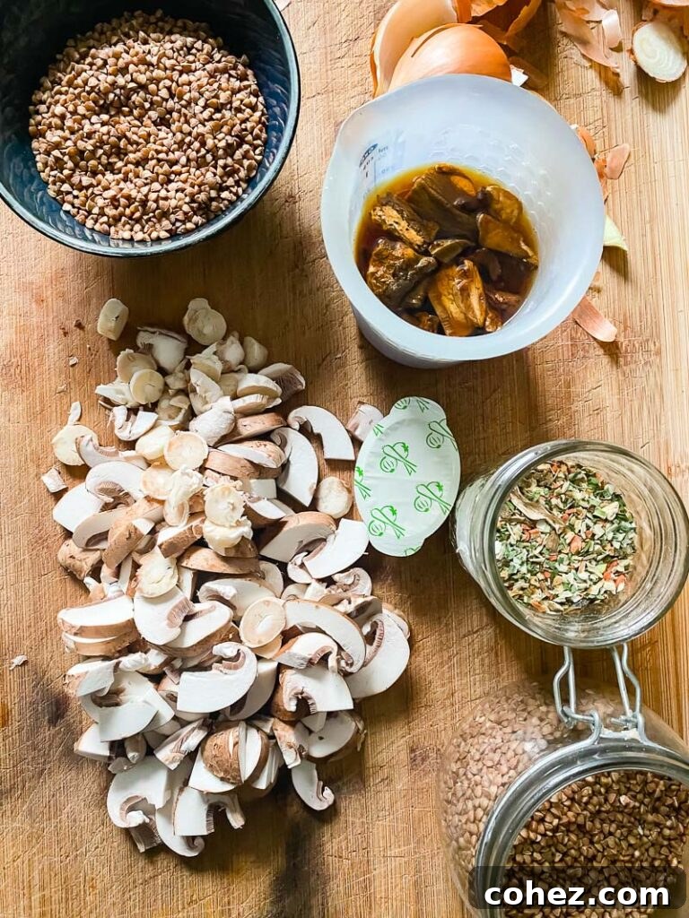 recipe ingredients on a wooden board