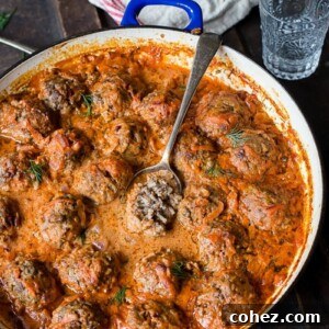 Classic Porcupine Meatballs, or Tefteli, in a luscious creamy tomato sauce, a nostalgic comfort food.