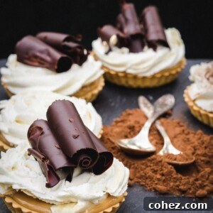 Close up of multiple tarts in a circle, displaying the delicious textures and toppings.
