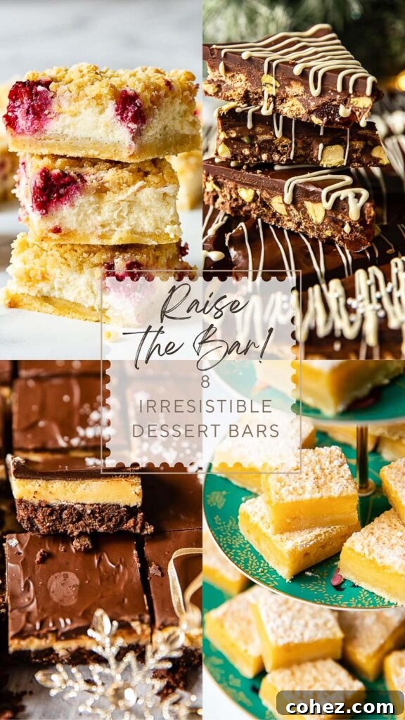 A delightful spread of various dessert bars, inviting and colorful