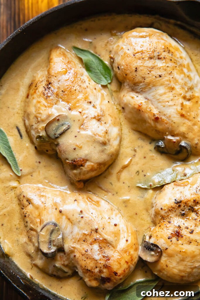 Close up of somerset chicken in a large pan