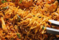 Spicy Peanut Chicken Noodle Bowl