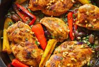 Savory Mediterranean Chicken with Olives, Capers and Peppers