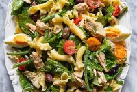 Mediterranean Nicoise Tuna Pasta Salad