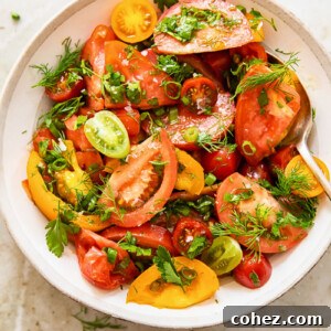 tomato salad with herbs in a bowl