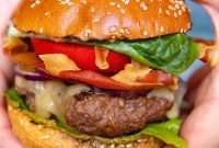 Crispy Prosciutto Italian Burger with Garlic Parmesan Mayo