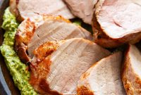 Grilled Pork Tenderloin with Green Romesco Sauce